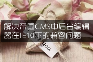 解决帝国CMS中后台编辑器在IE10下的兼容问题