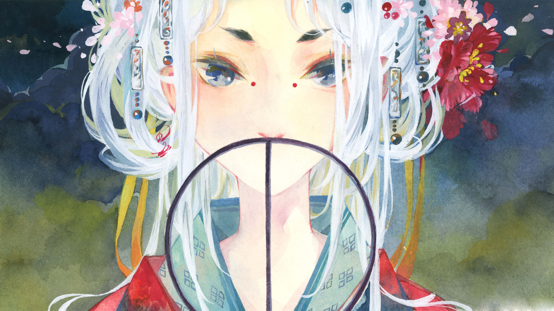 古彩女子动漫桌面壁纸，唯美高清，免费下载尽享