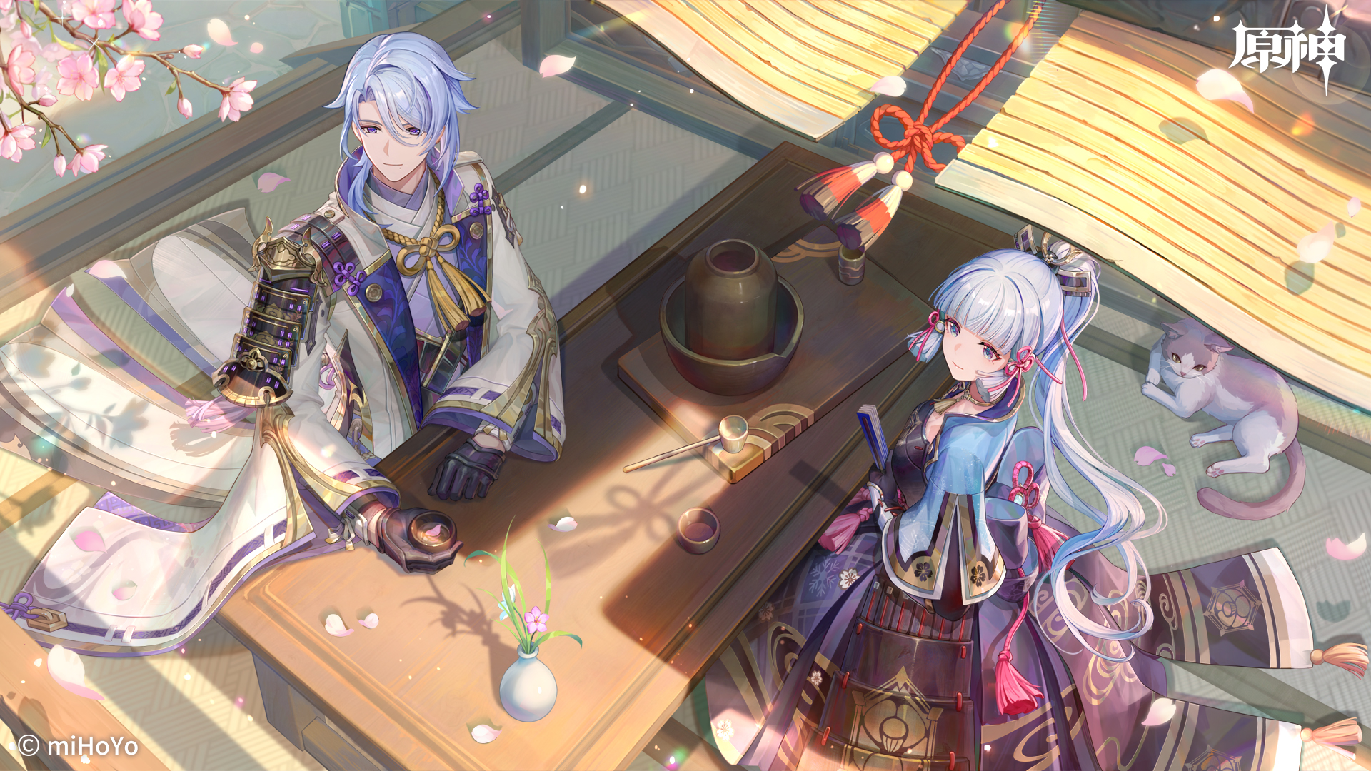 原神，神里绫华&绫人官方高清动漫壁纸，免费电脑版下载
