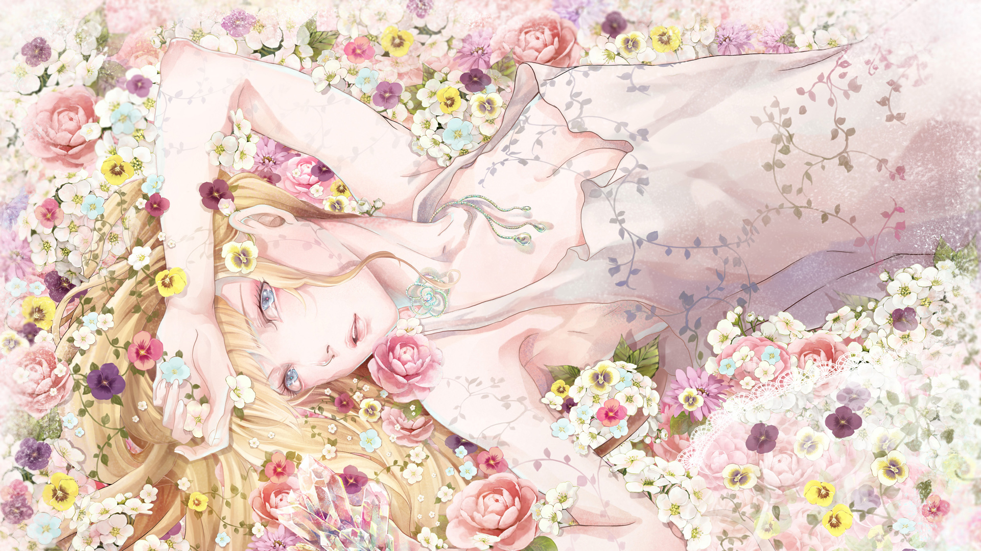 芬芳花语，唯美女子动漫壁纸精选，免费下载，装点你的电脑桌面