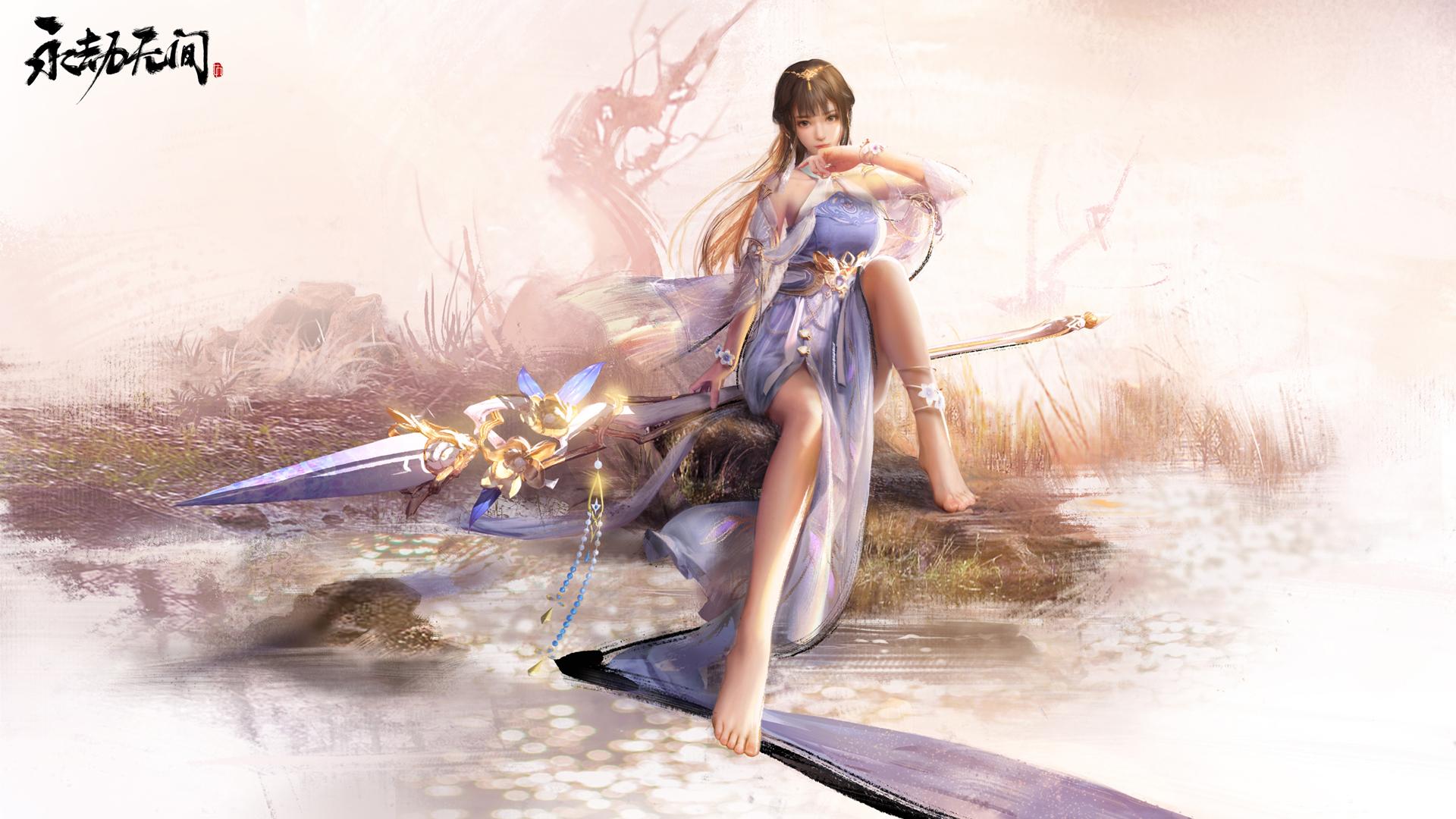 永劫无间原画美女，高清桌面壁纸免费下载，畅享游戏视觉盛宴！