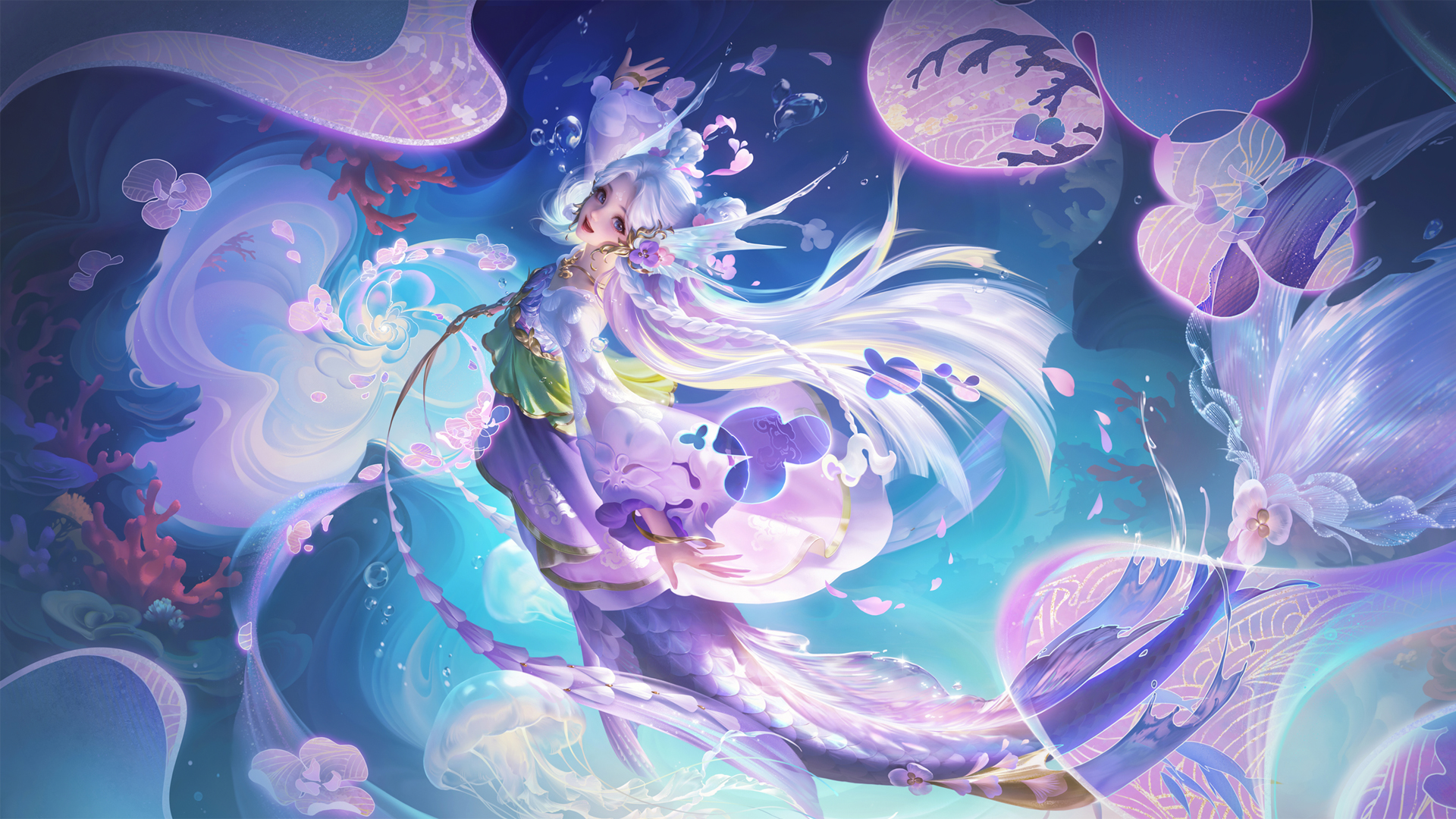 王者荣耀朵莉亚幻珠鲛人高清壁纸，免费电脑壁纸下载