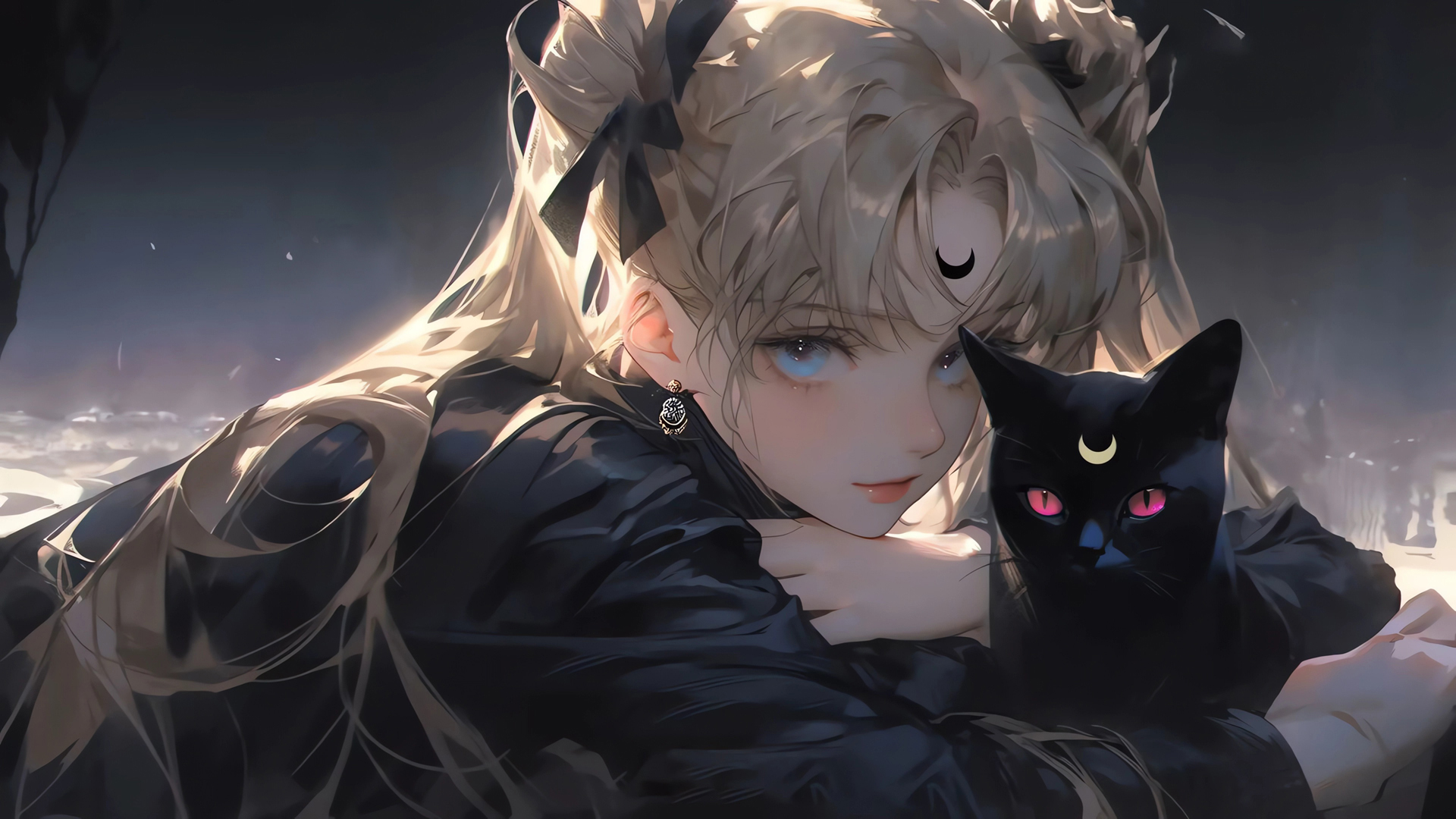 美少女战士 黑猫 月牙 电脑壁纸
