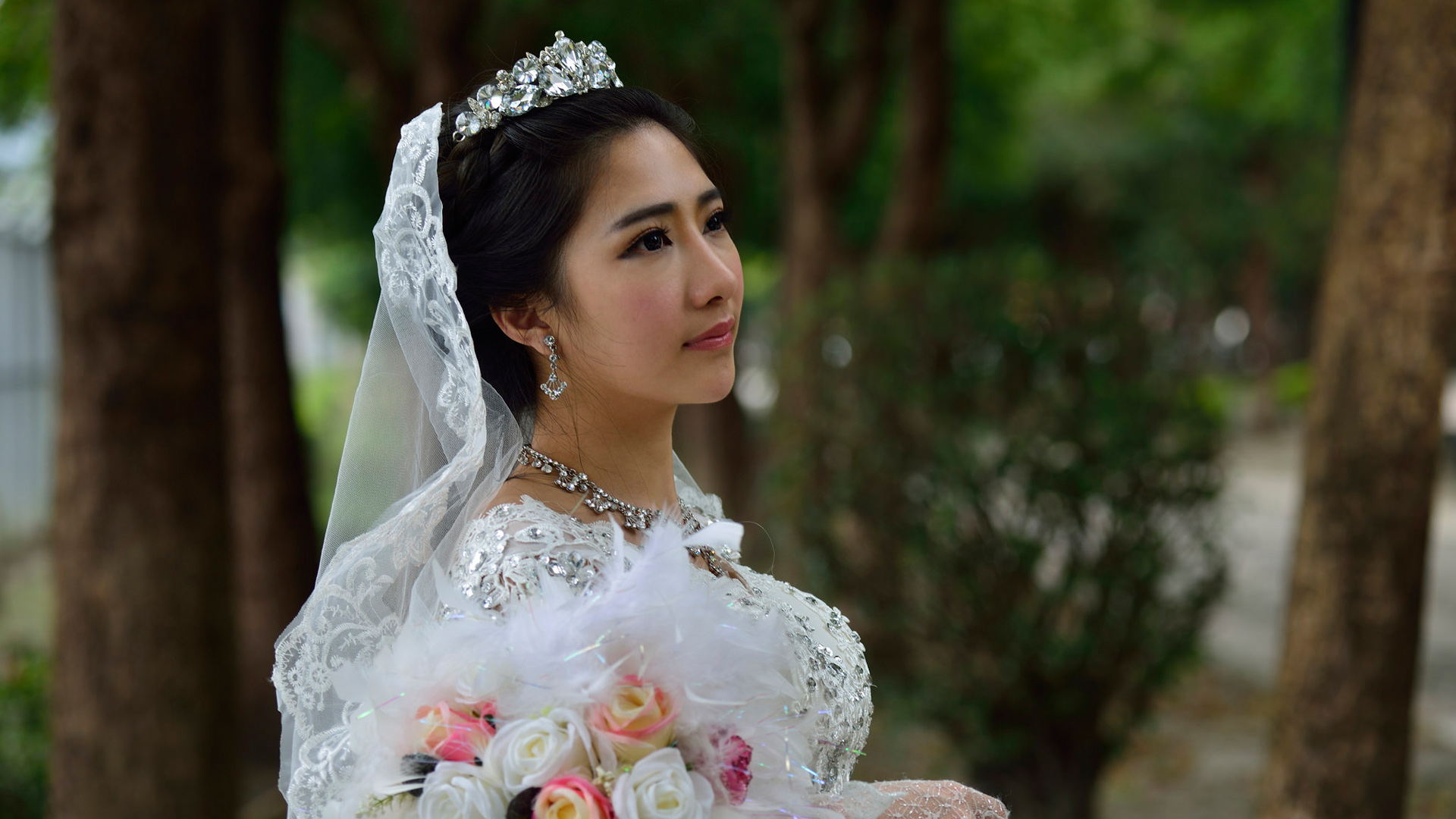 邻家女孩风韵，纯美白纱美人，林口精选桌面壁纸，免费高清下载