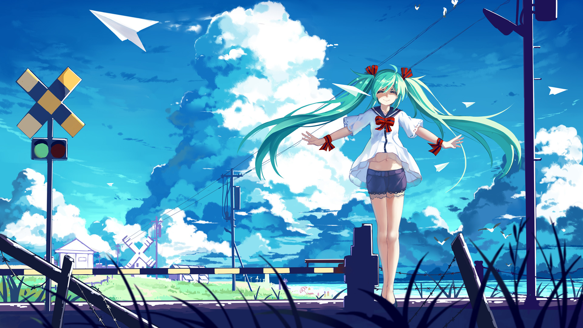 VOCALOID，初音未来，可爱女孩，动漫风景壁纸