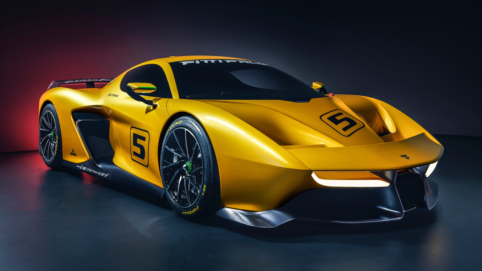 宾尼法利纳Fittipaldi EF7黄色超级跑车，炫酷2K桌面壁纸，免费下载！