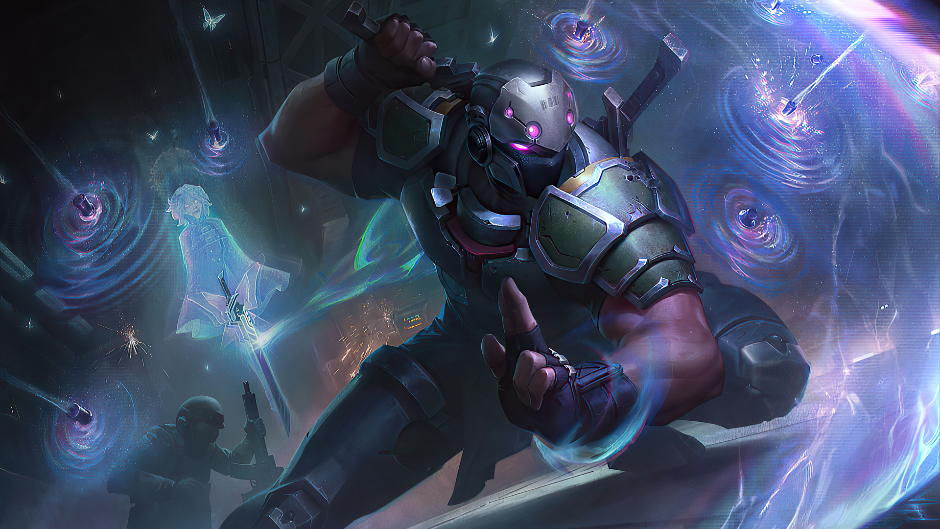 LOL英雄联盟，暮光之眼·灵能特工慎 高清壁纸，免费电脑壁纸下载