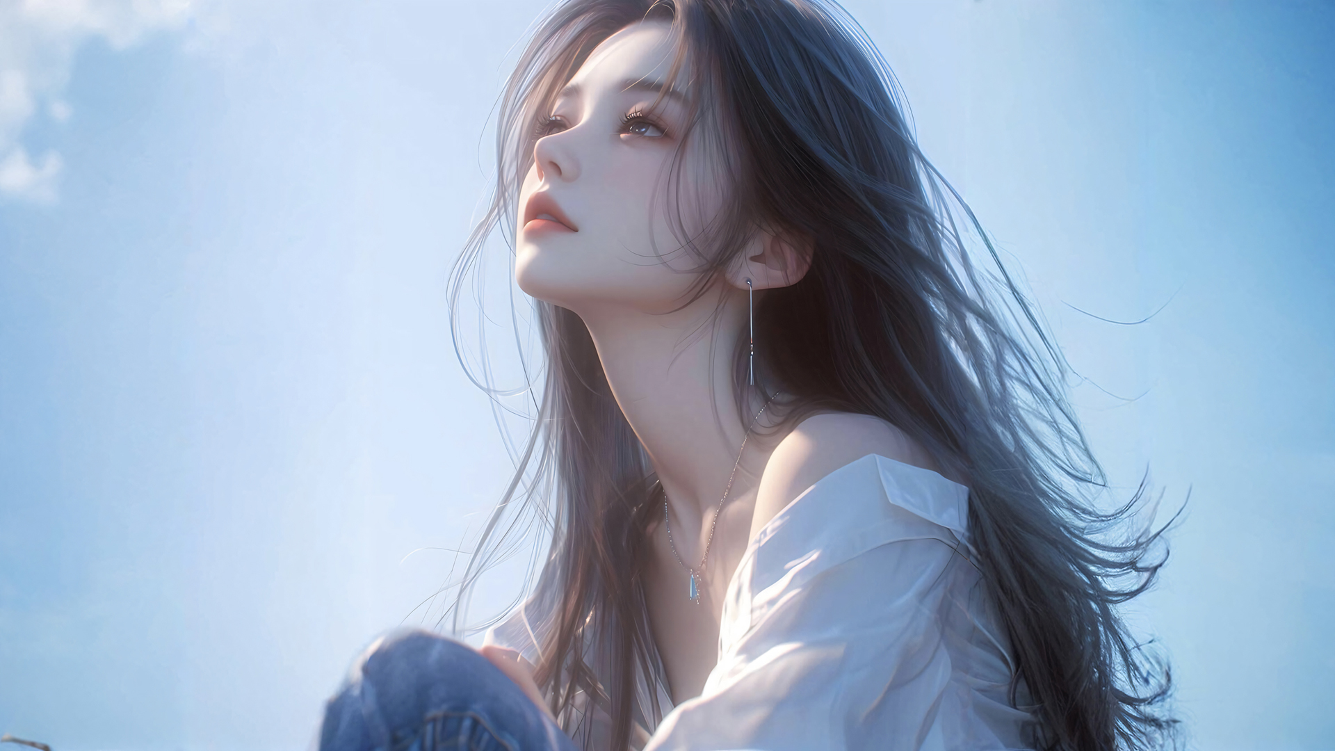 女孩 仰望 动漫壁纸
