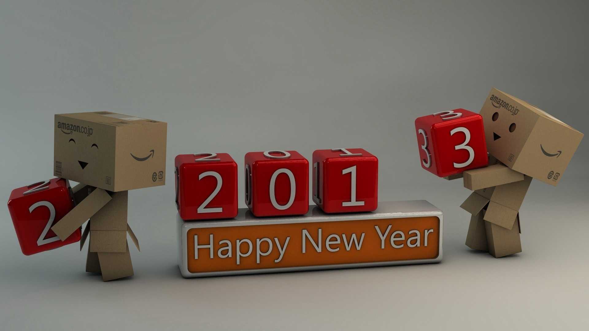 小盒子 创意2013个性可爱新年快乐卡通壁纸