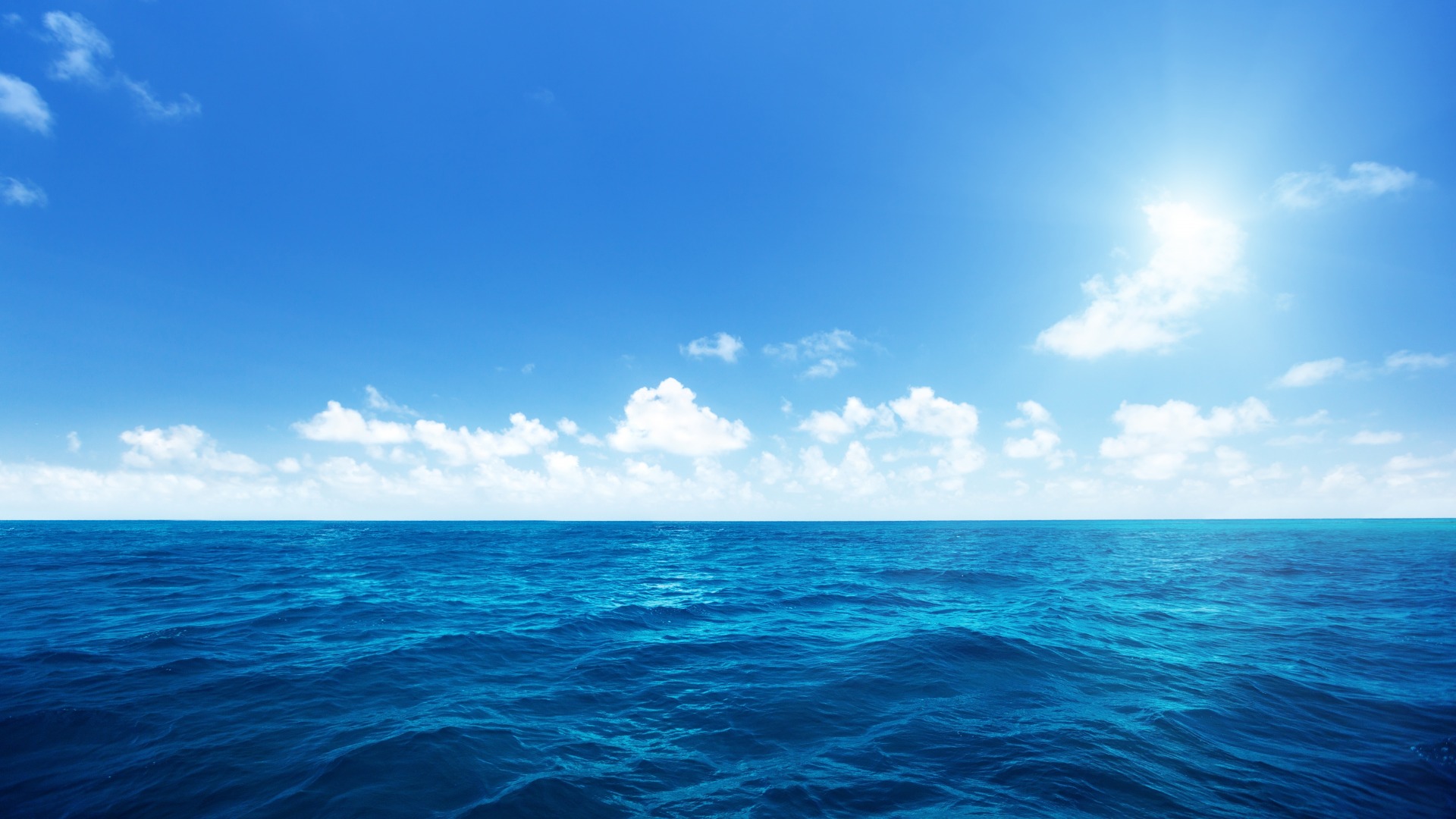 蔚蓝的大海,海水,蓝色,天空,白云,大海风景桌面壁纸