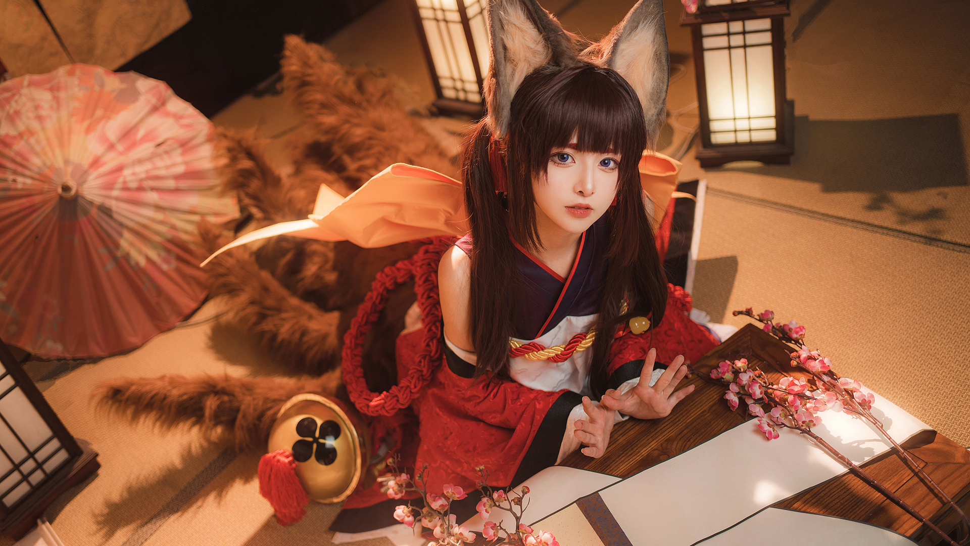 cos碧蓝航线 兽耳女孩 日式风格cosplay美女壁纸