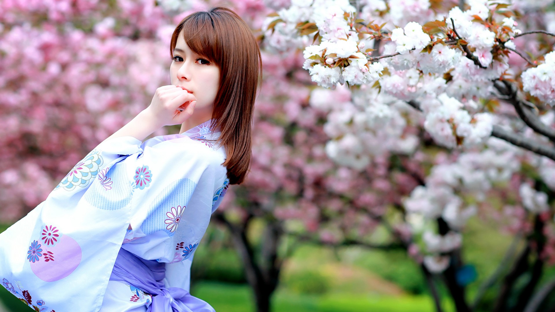 和服美女陈思佳精选壁纸，免费电脑桌面背景下载