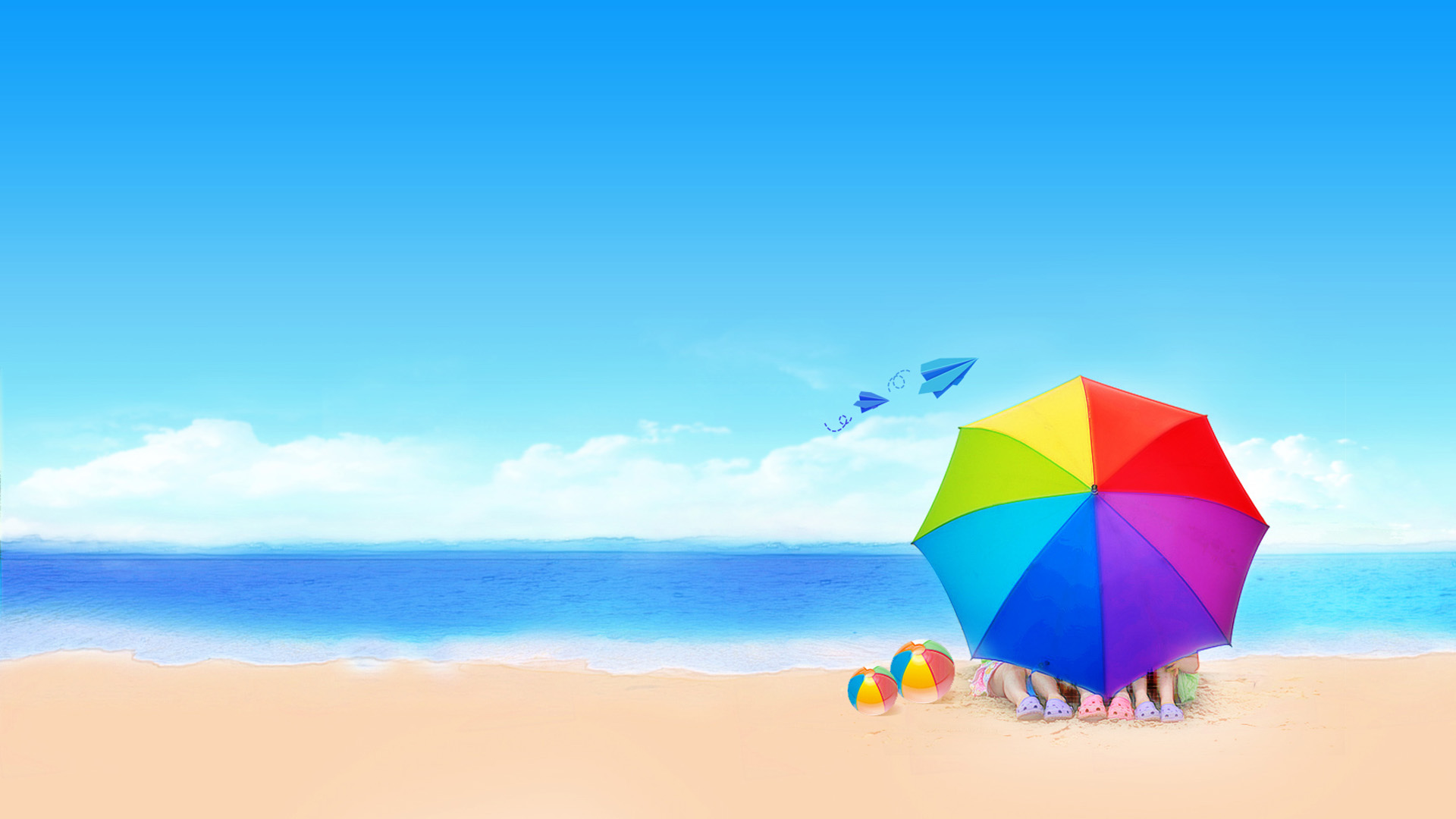 夏日海滩美景，免费下载清爽桌面壁纸，畅享清凉一夏！