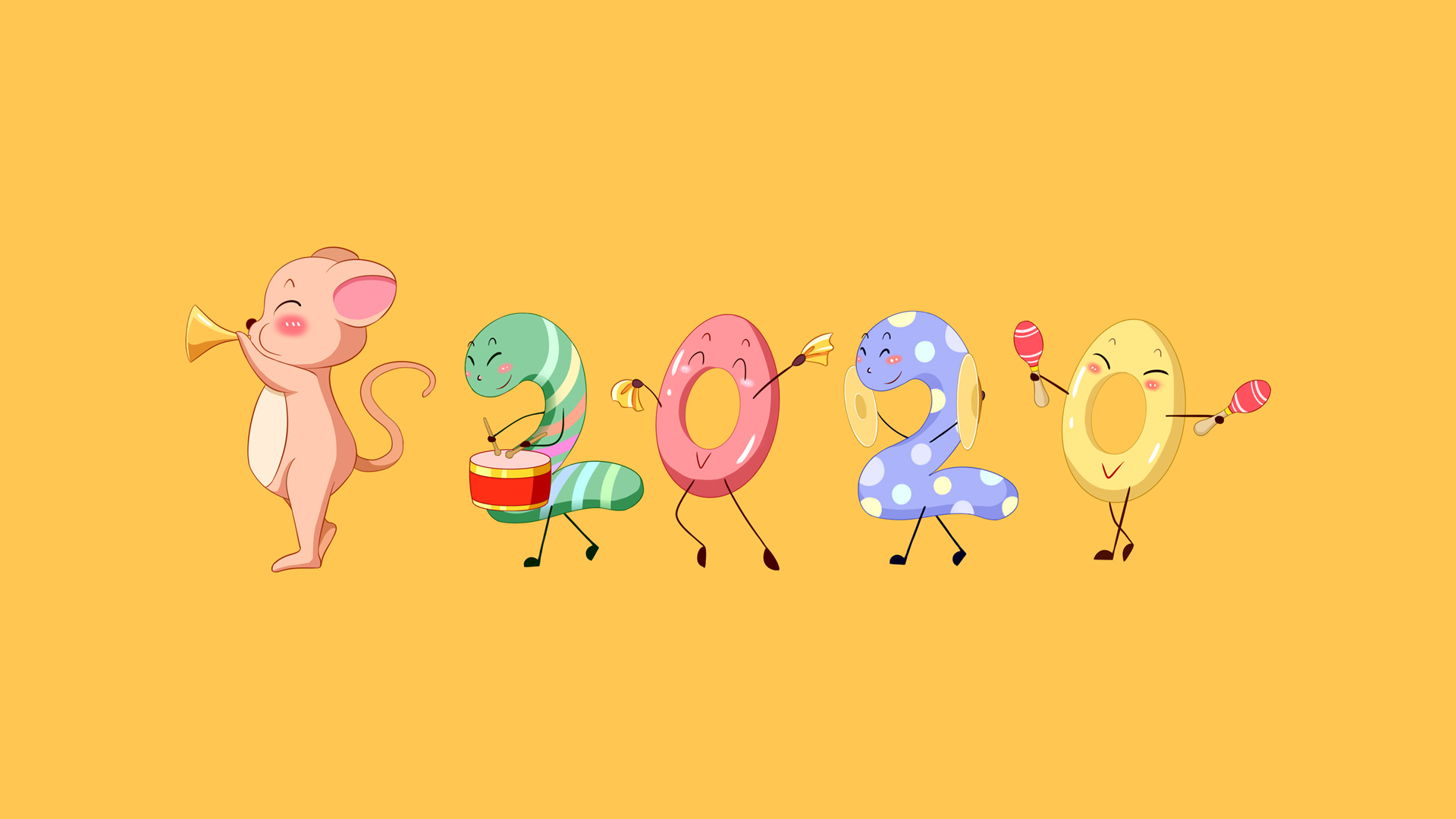 2020元旦节可爱壁纸，免费电脑壁纸下载大放送！