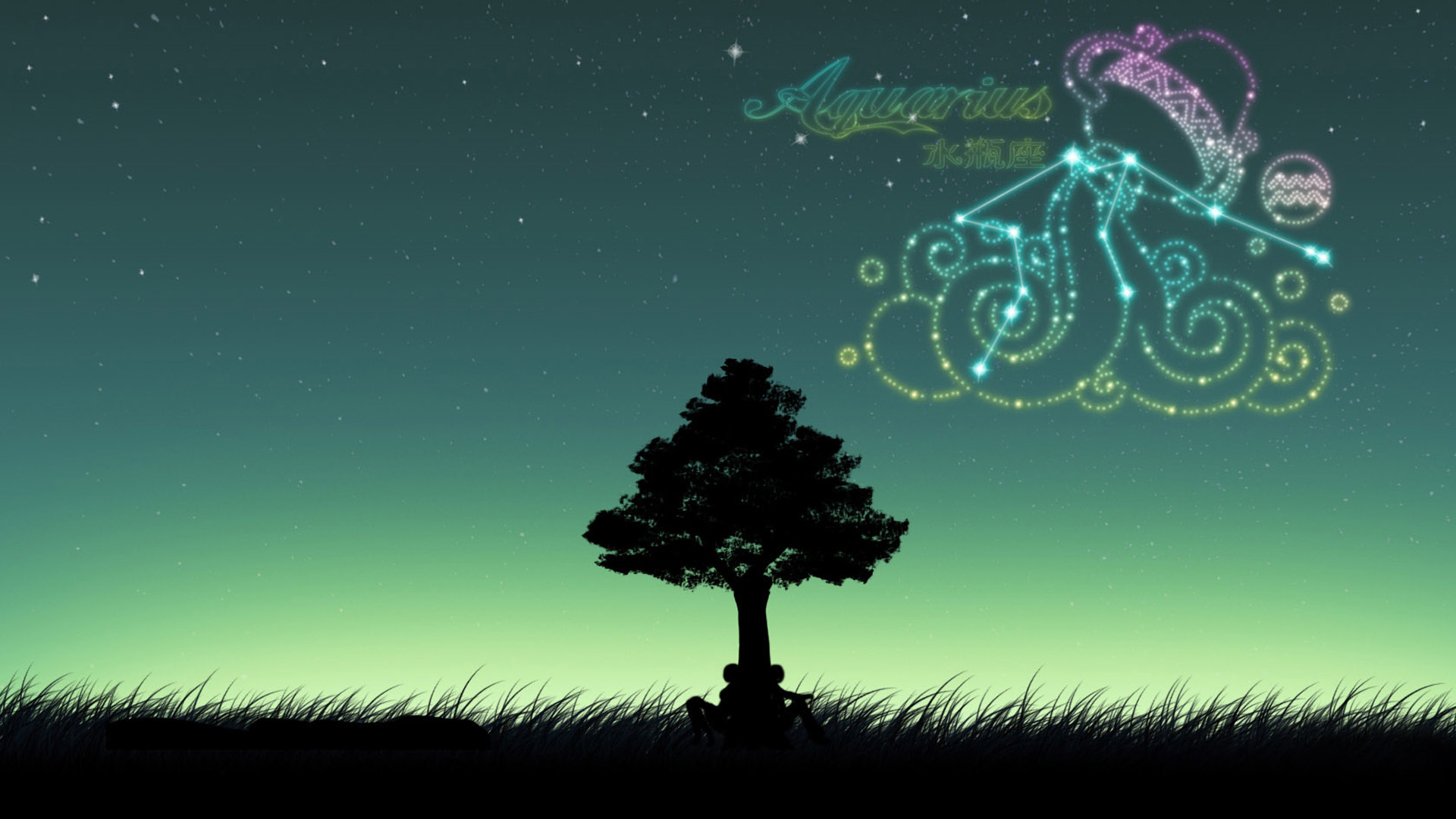 水瓶座星空桌面壁纸，唯美高清，免费下载