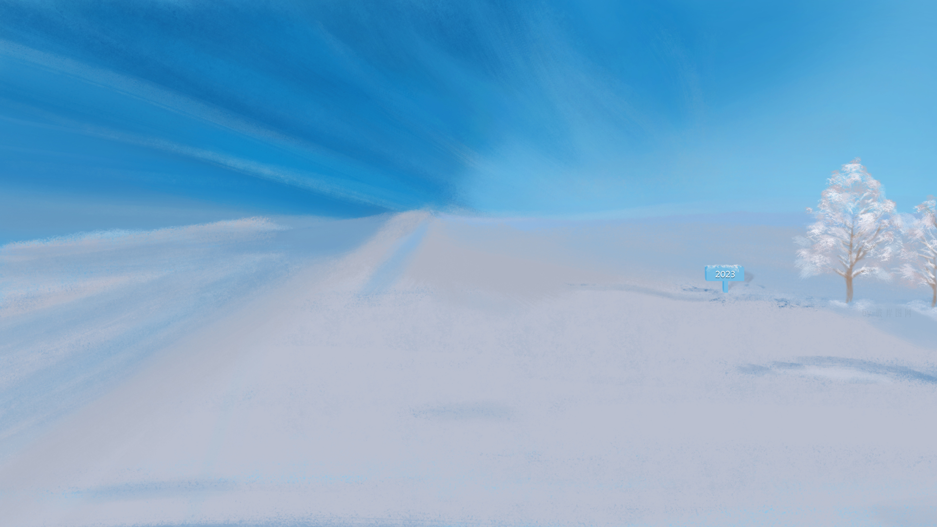 原创 冬天 雪 树 2023 新年 清新 风景 桌面壁纸