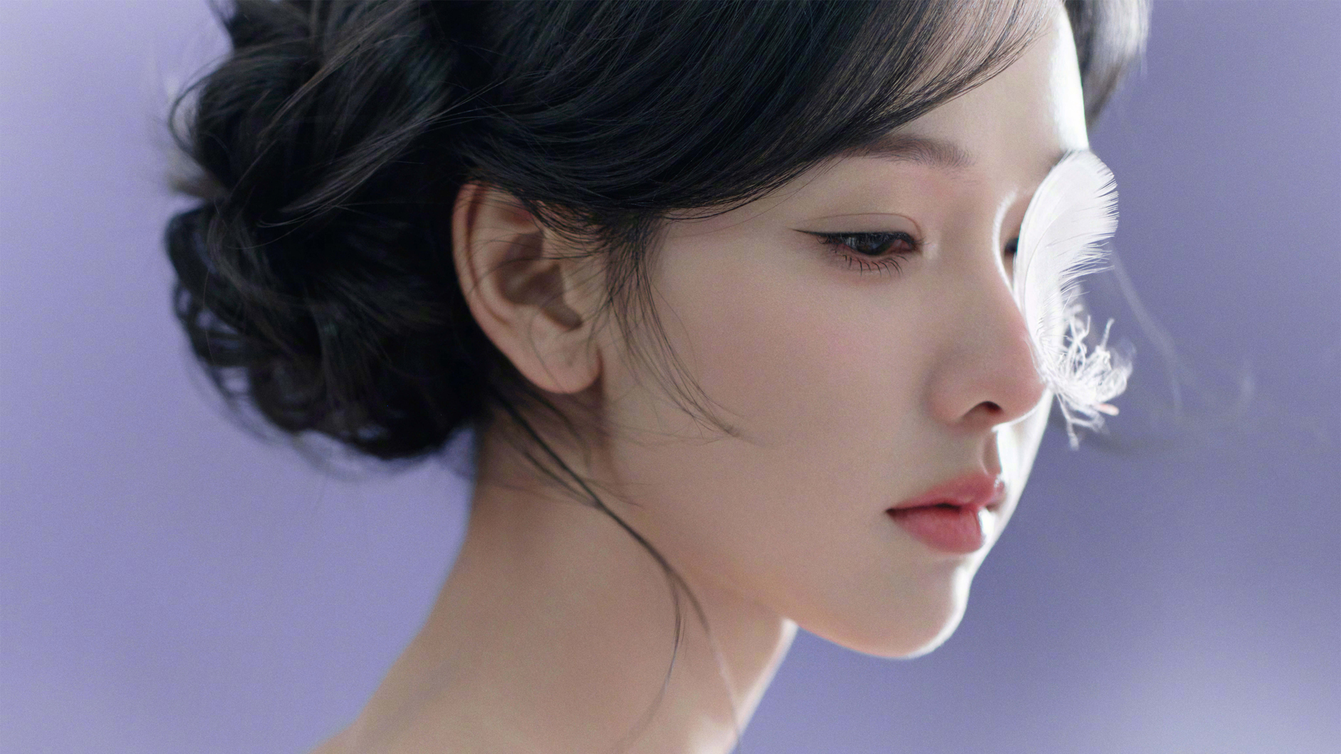 陈都灵 脸部 羽毛 高清美女壁纸