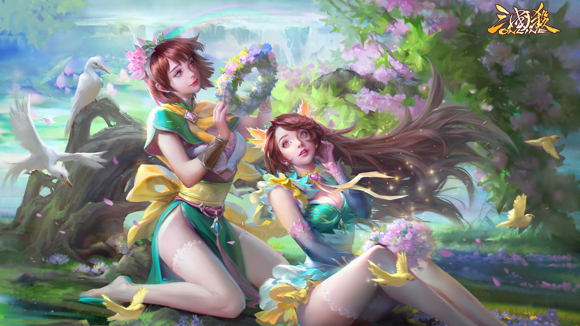 【三国杀】软语花香，绝美界大乔&小乔！高清壁纸免费下载，装点你的电脑桌面！