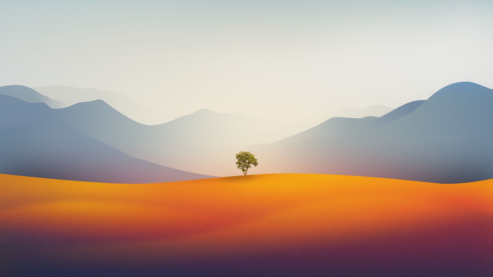 苹果 简约 风景 一棵树 高清电脑壁纸