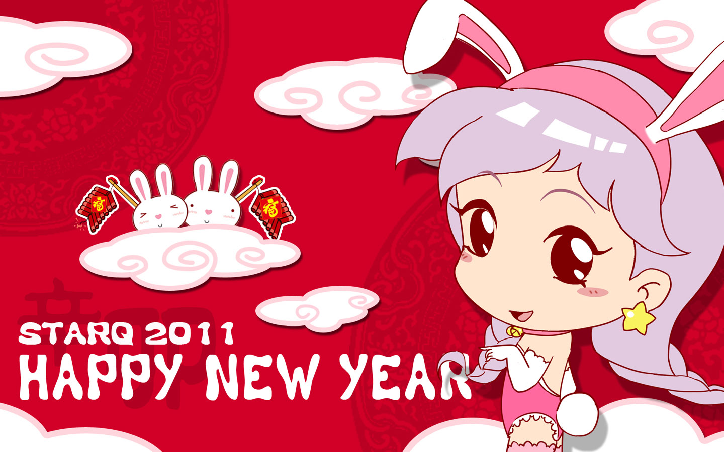 新年快乐，免费下载可爱卡通动漫桌面壁纸，点亮你的电脑屏幕！