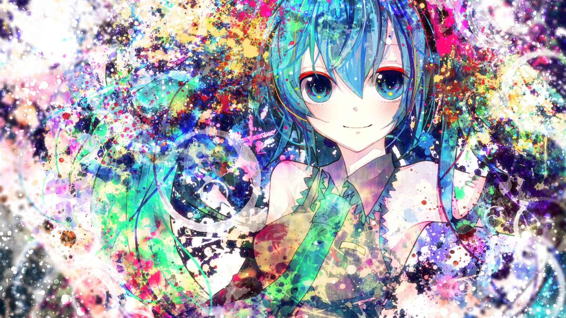 初音未来动漫壁纸，大眼睛可爱女生，免费下载渲染精美电脑壁纸