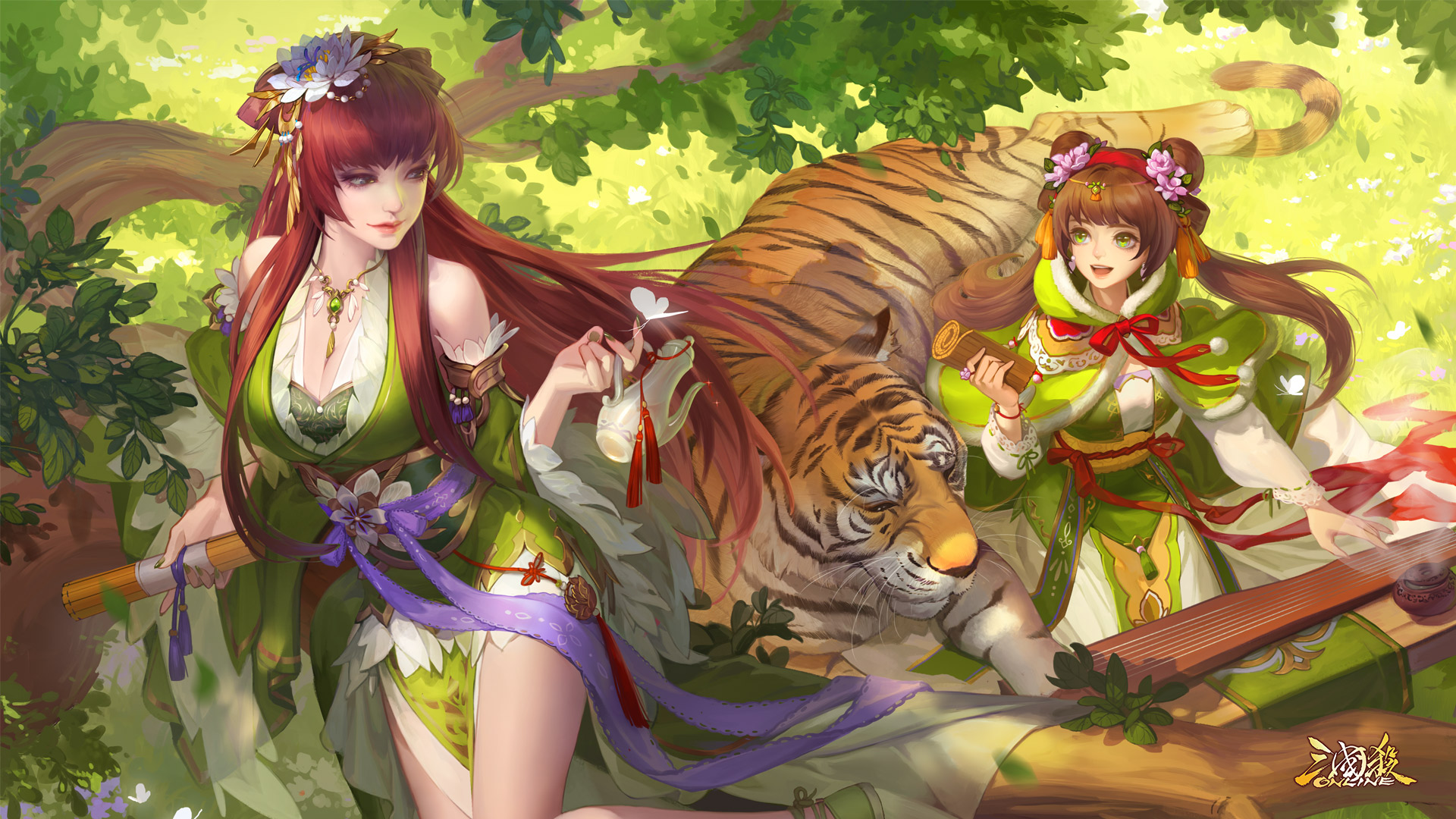 三国杀玉颜双娇高清壁纸，免费电脑桌面背景下载