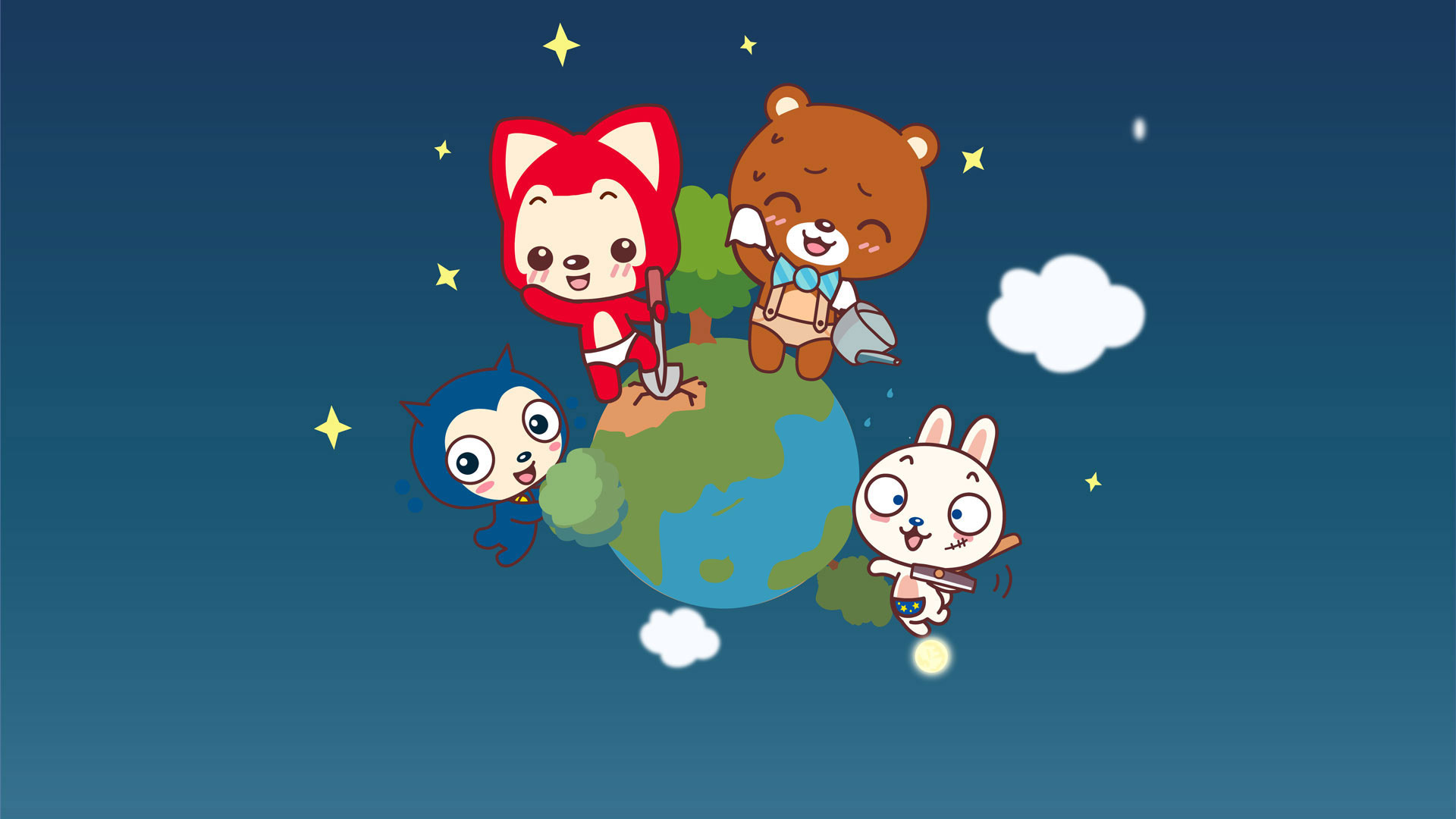 阿狸壁纸精选，庆祝世界地球日，免费动漫电脑壁纸下载