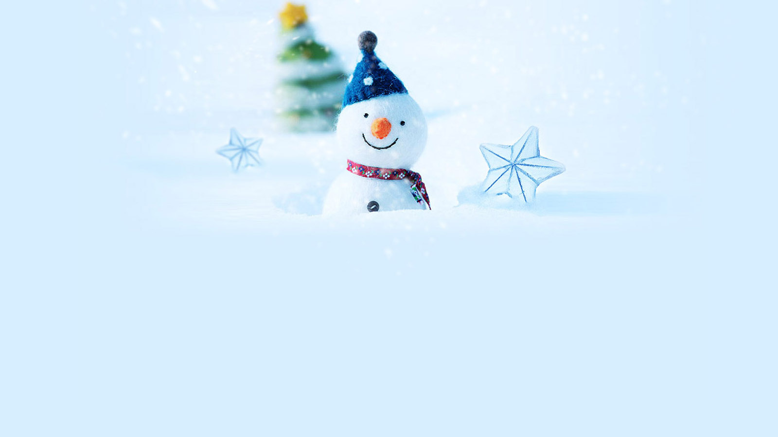圣诞雪人桌面背景，免费可爱电脑壁纸下载