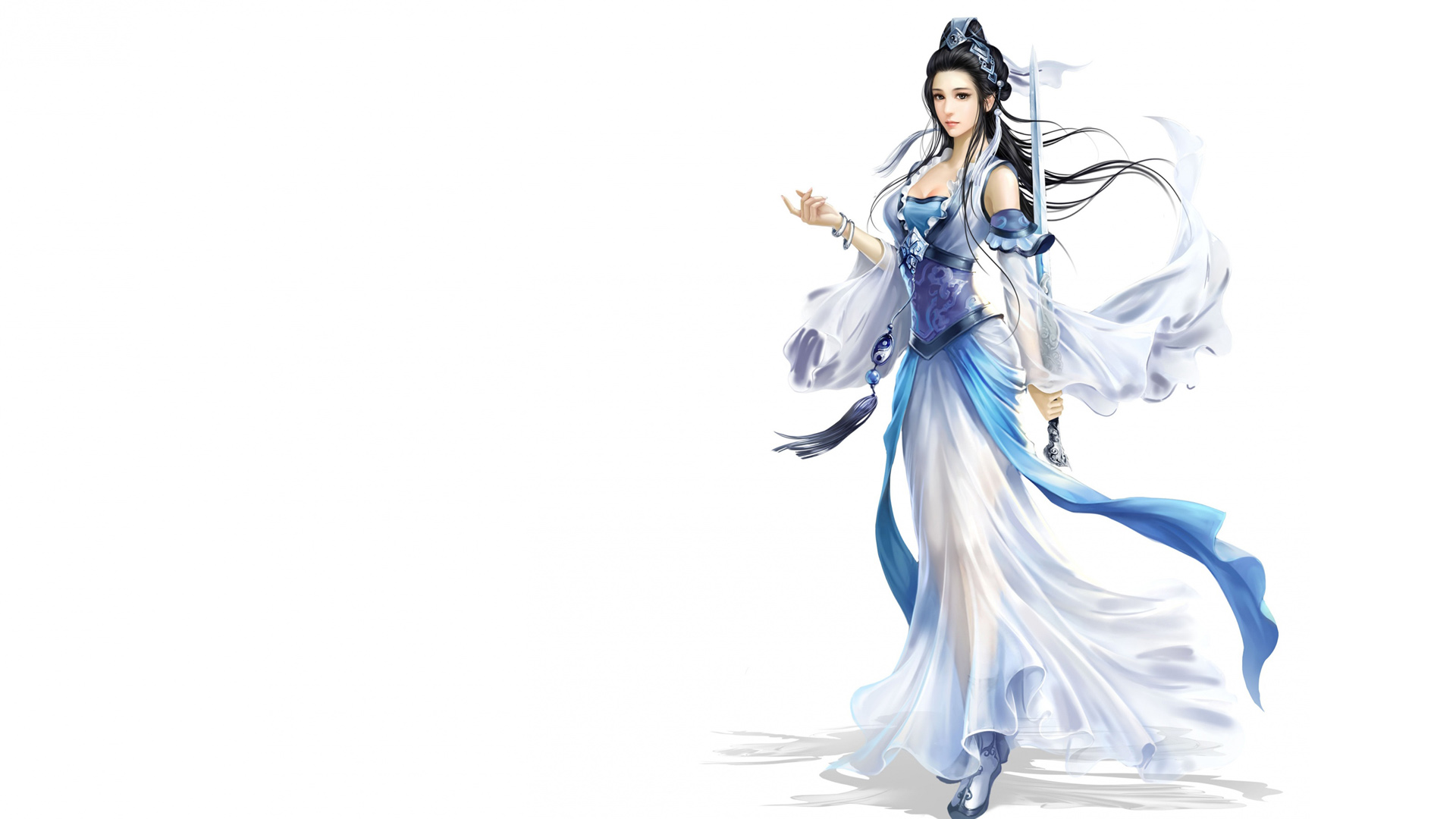 古装美女剑舞，绝美桌面壁纸免费下载，畅游游戏世界！