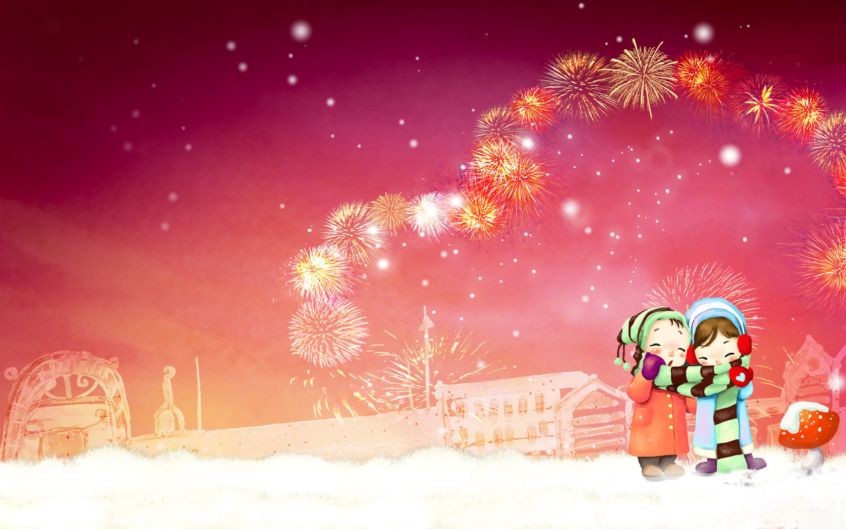 新年心2012新年可爱卡通桌面壁纸