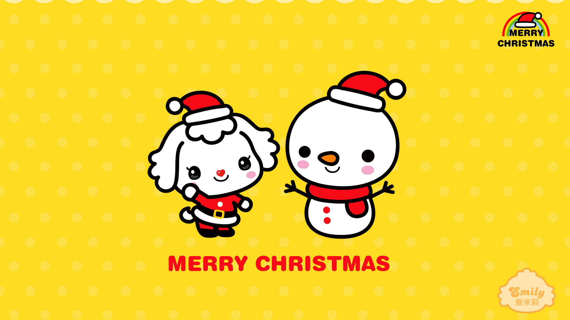 爱米莉与雪人共度圣诞，精选可爱桌面壁纸，免费下载享不停！