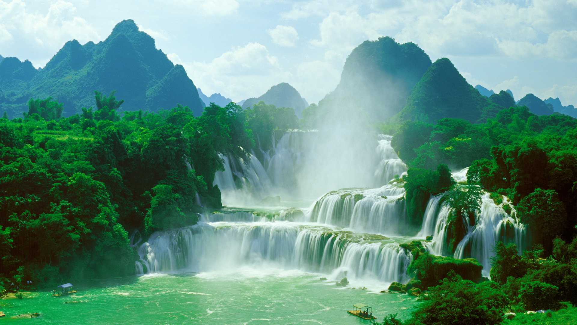 德天瀑布自然风景高清桌面壁纸