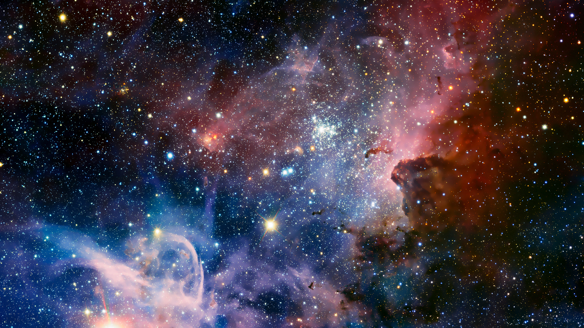 【绝美珍藏】船底座星云高清桌面壁纸，免费下载，风景如画电脑背景！