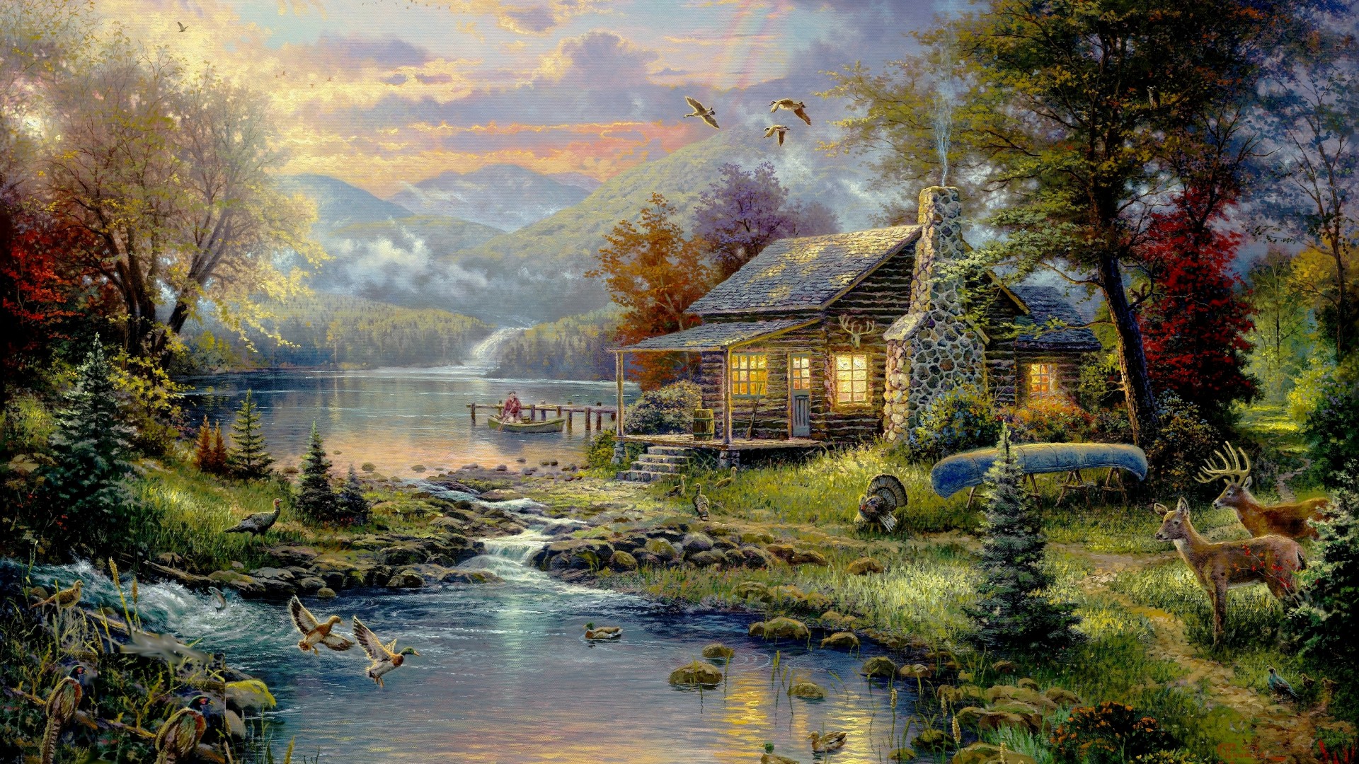 托马斯·金凯德天堂美景，精选风景绘画壁纸，免费下载电脑桌面背景