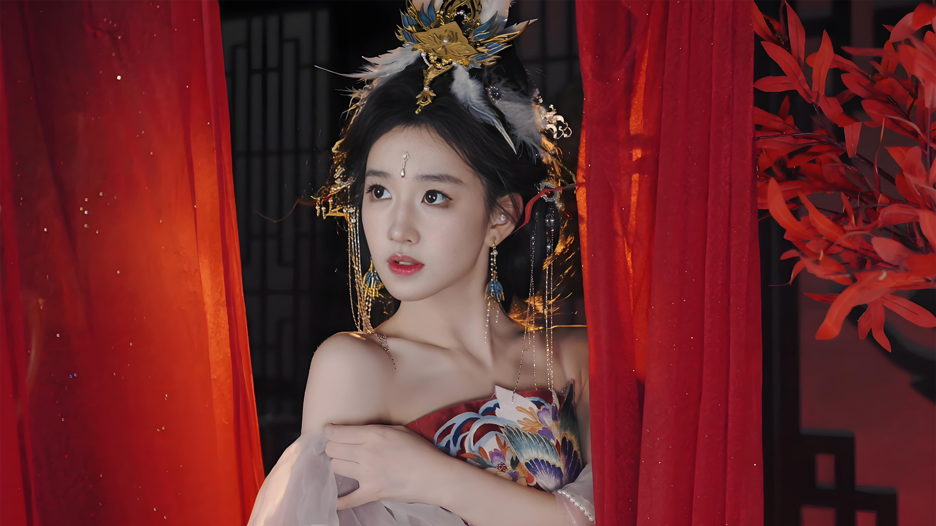 黄玉瑶 新倩女幽魂七夕婚服美女桌面壁纸