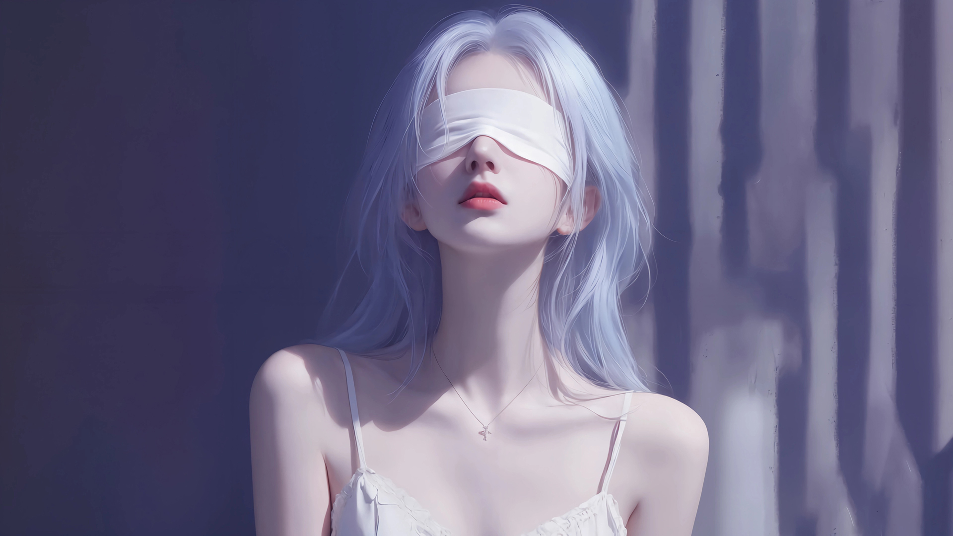 唯美蒙眼女神动漫高清壁纸，免费电脑桌面下载