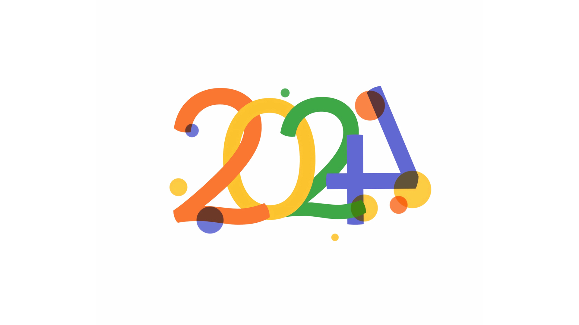 2024数字字体桌面壁纸 - 个性化白色背景设计，免费下载电脑壁纸