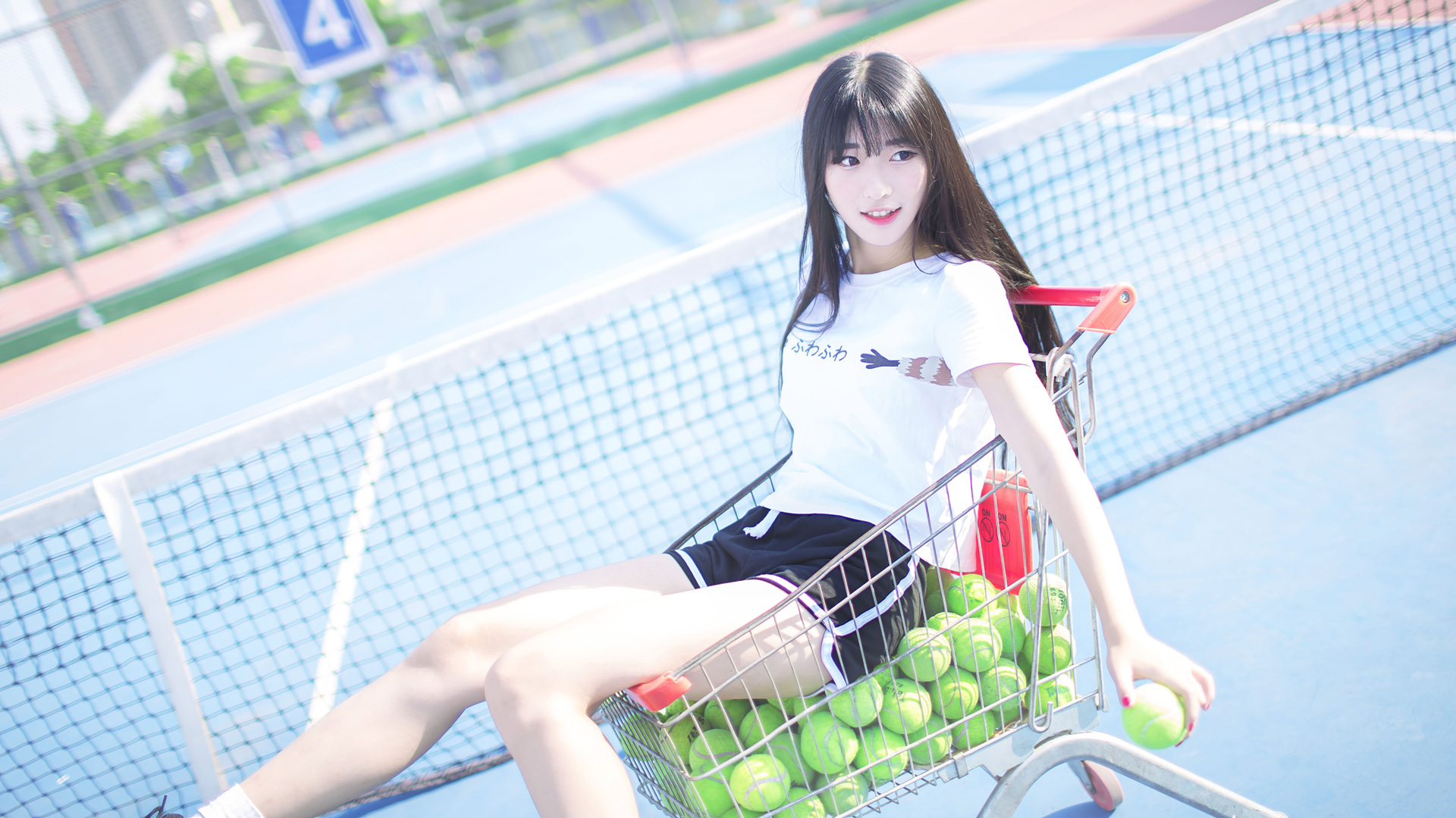 网球美媚 体育美女 运动美女 网球可爱美女桌面壁纸