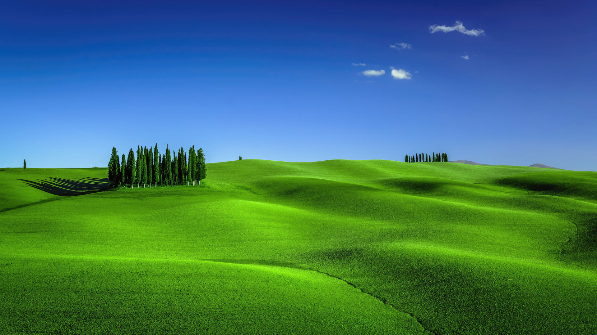 托斯卡纳 绿色草地风景 高清电脑壁纸