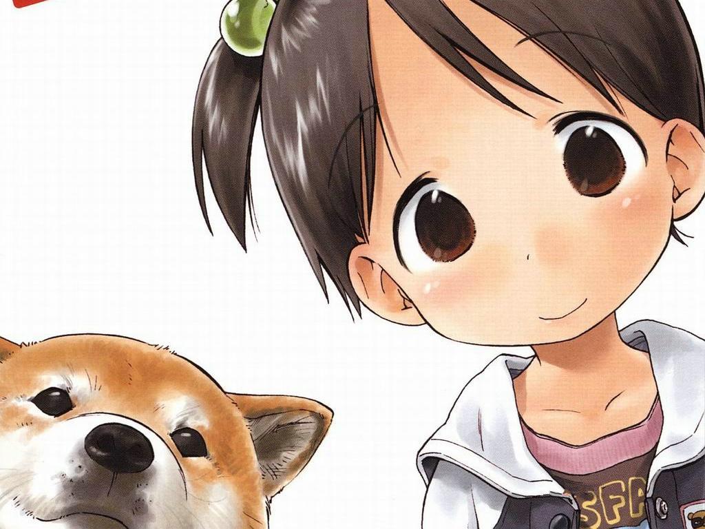 可爱小女孩与萌犬相伴，动漫风格壁纸免费下载，装点你的电脑桌面