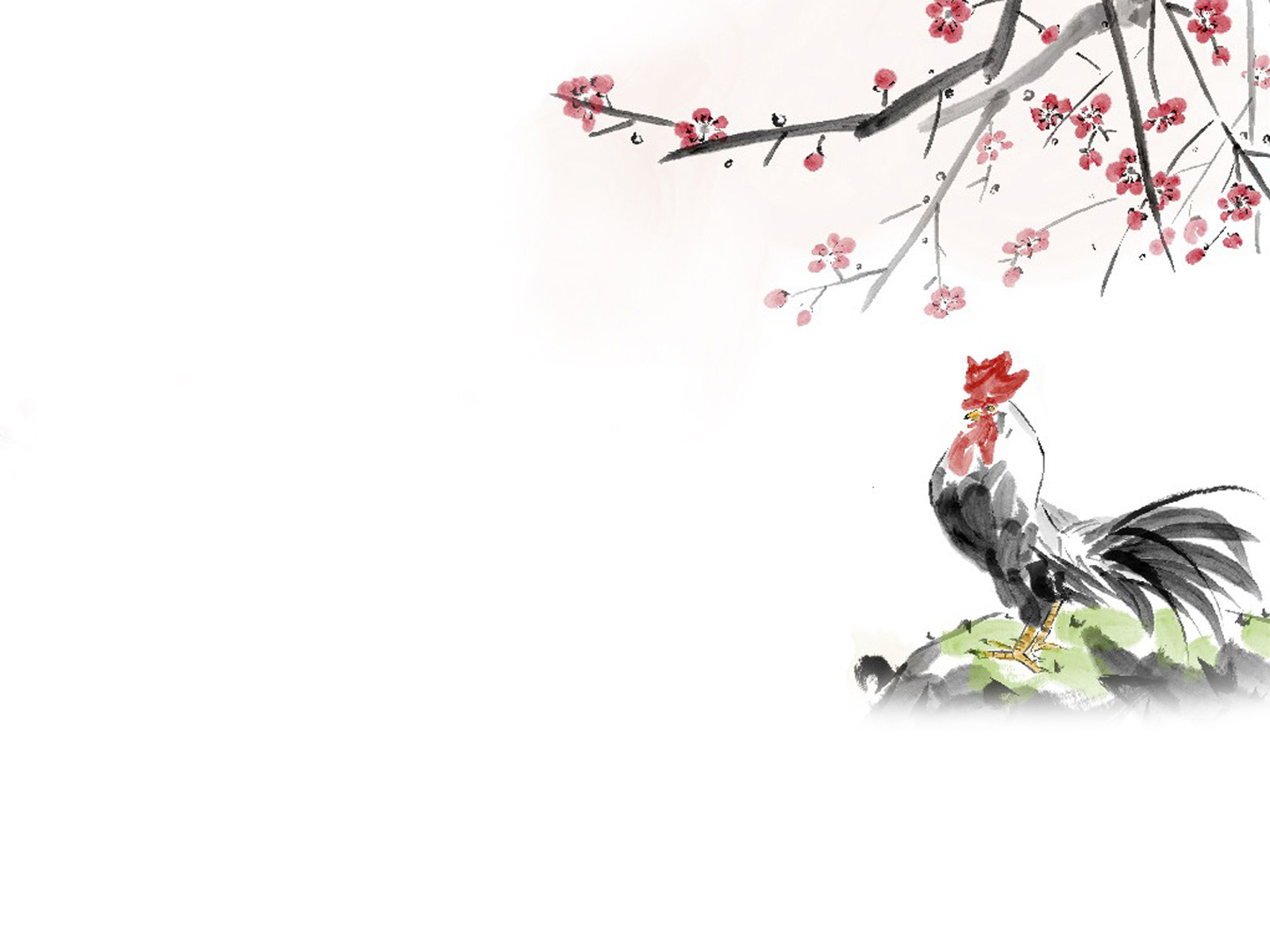 雄鸡报春唯美壁纸，免费高清电脑桌面背景下载