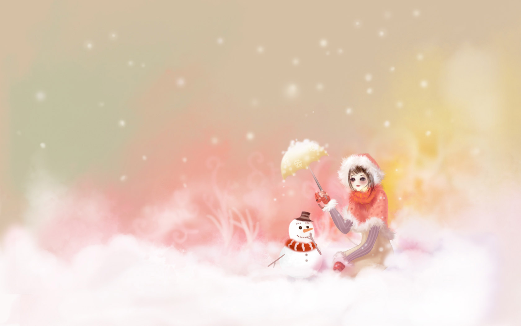 唯美雪中情桌面壁纸，免费高清下载，装点你的电脑屏幕