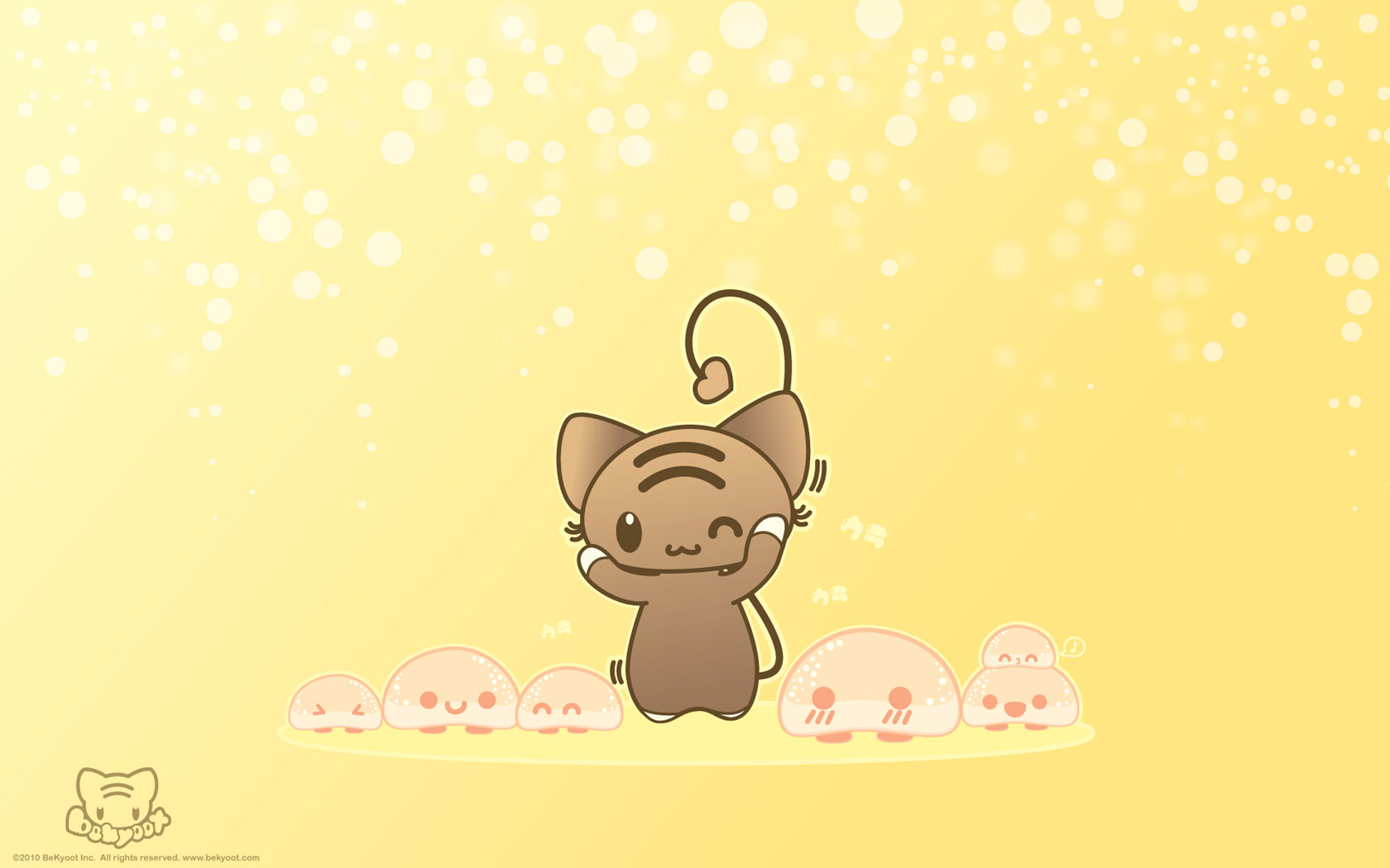 开心的小猫桌面壁纸