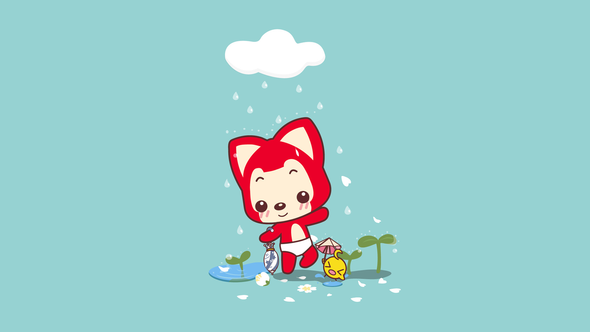 阿狸壁纸精选，免费花瓣雨动漫电脑壁纸下载，高清美化桌面新选择
