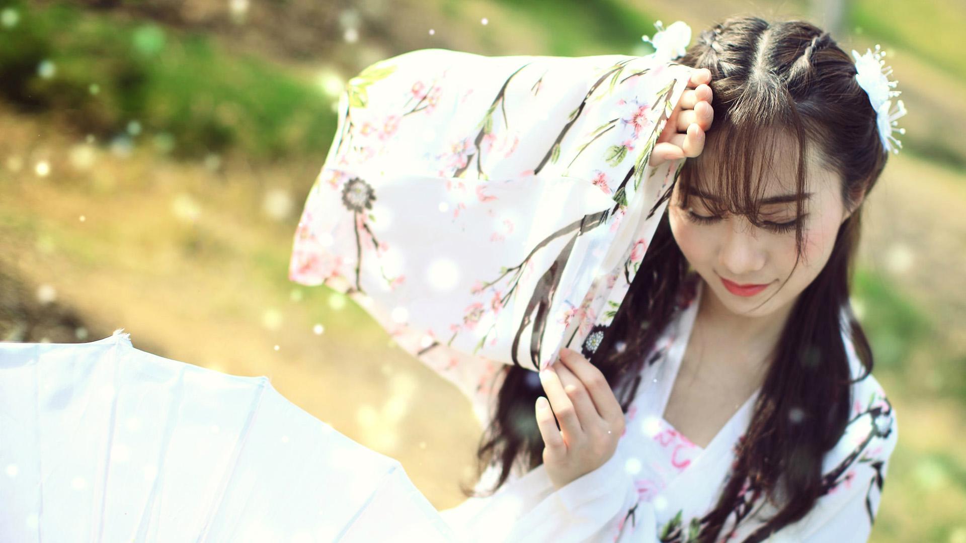 中国风梅花美女壁纸，唯美古风电脑壁纸免费下载