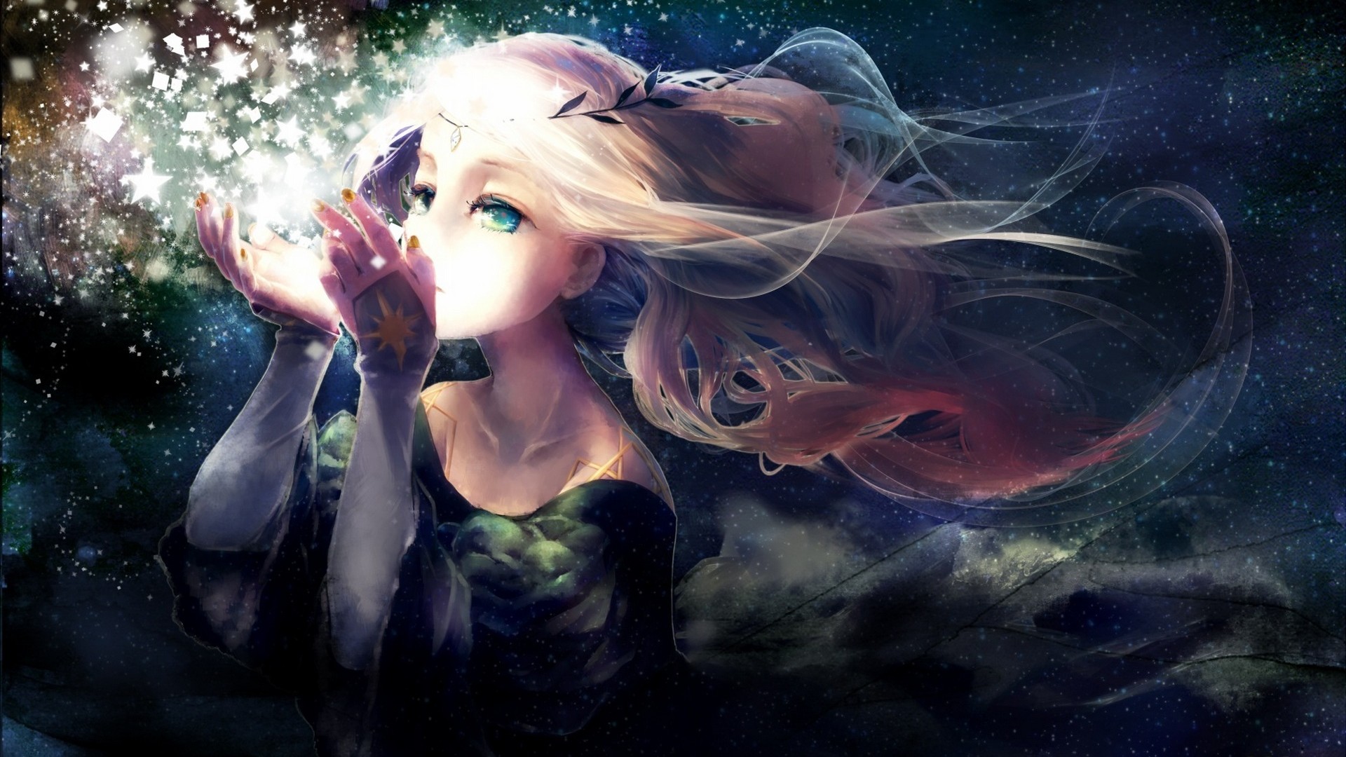 女孩与星空的梦幻邂逅，唯美动漫壁纸，免费下载点亮你的电脑桌面