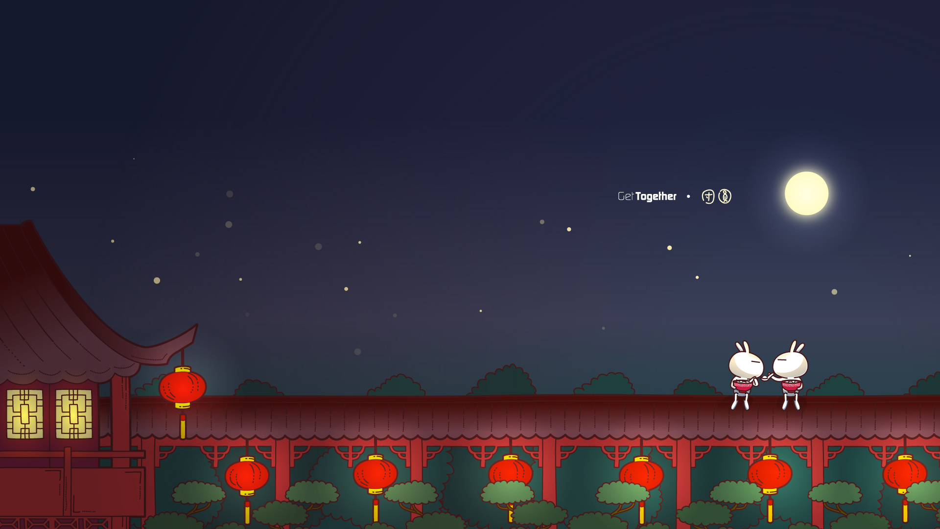 浪漫之夜兔斯基壁纸，动漫风格桌面背景，免费下载畅享