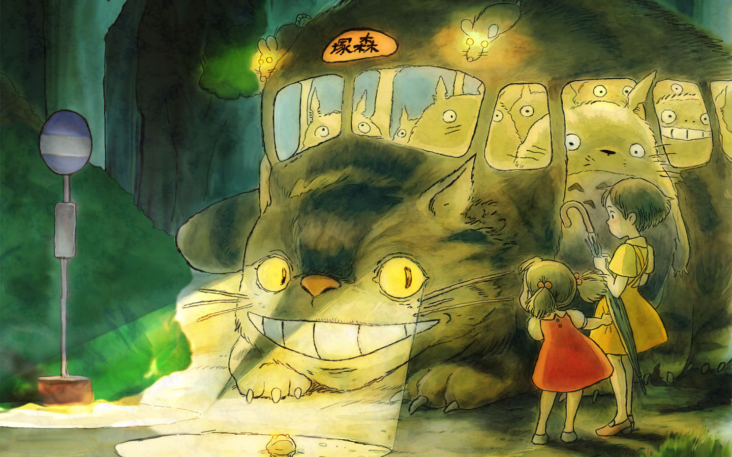宫崎骏经典《龙猫》动漫桌面背景，免费高清电脑壁纸下载