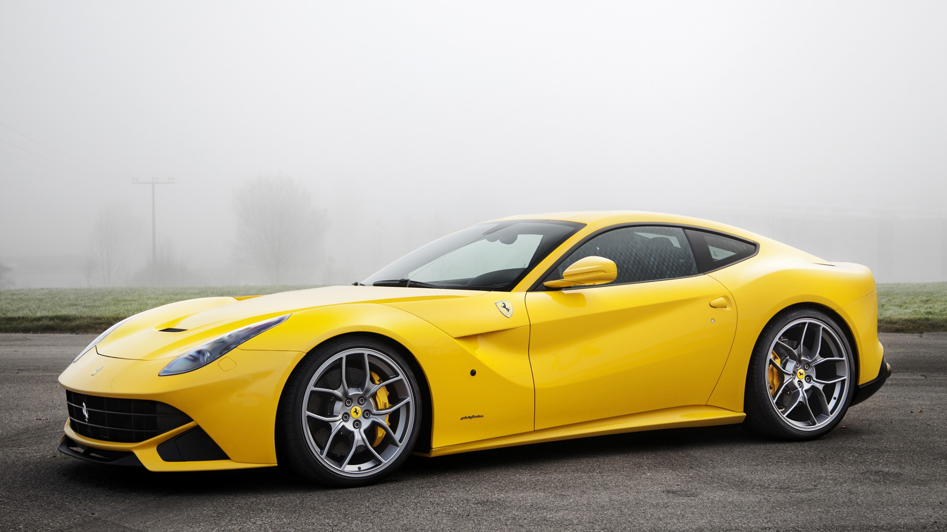 法拉利，f12berlinetta，黄色，NOVITEC罗索，壁纸