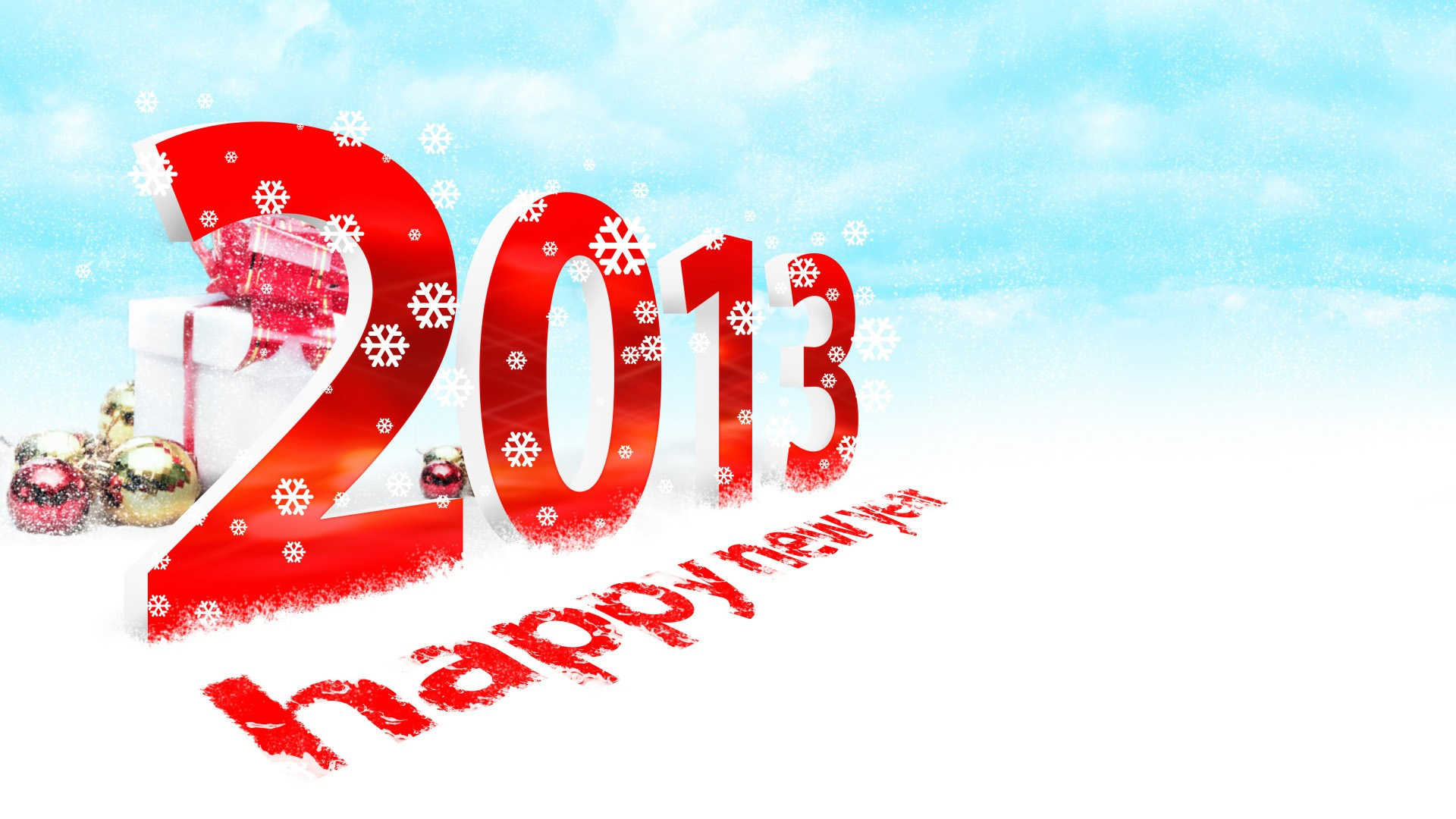 精美礼物与玩具精选，雪景新年壁纸2013，免费电脑桌面下载